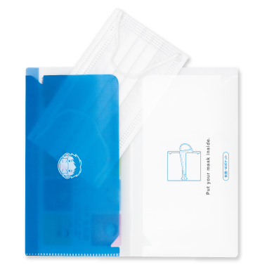 抗菌マスクケース　4ヶ国語啓発デザイン　Wポケット